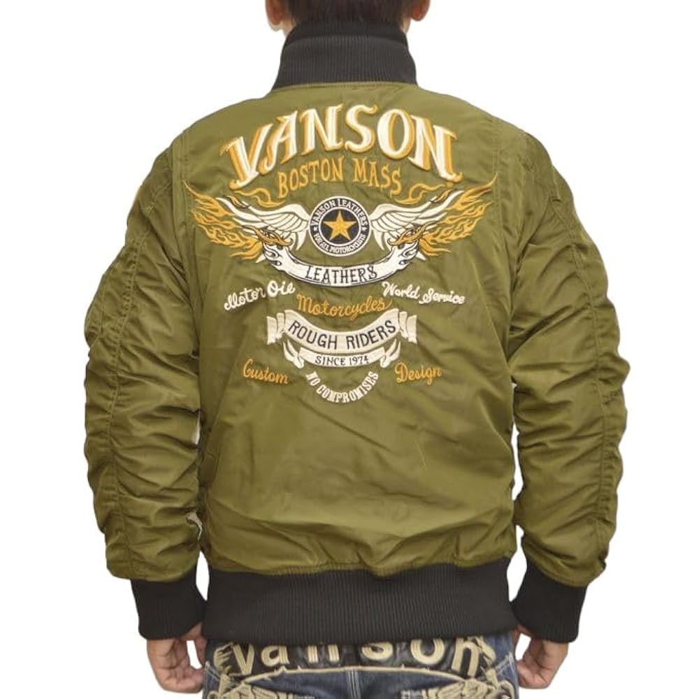 Vanson Mサイズ モスグリーンジャケット　フライトジャケット Vanson Mサイズ モスグリーンジャケットフライトジャケット